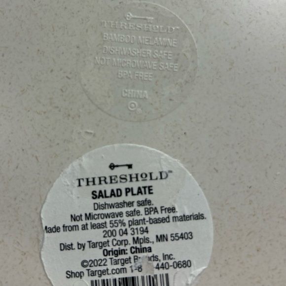 Bunny Rabbit Easter Spring 8" bamboo Melamine Salad Appetizer Plate Threshold - Picture 4 of 6